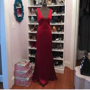 Zspoke by Zac Posen deep red silk gown
